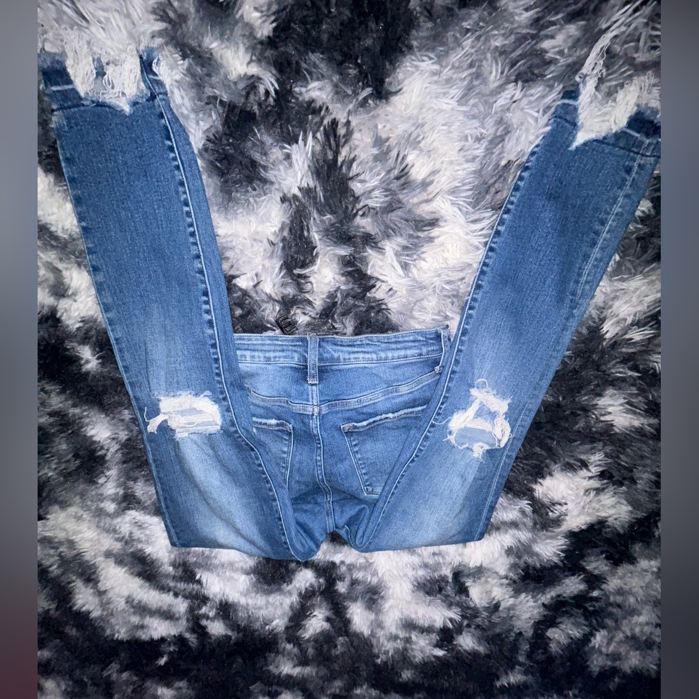 Flying monkey high rise distressed hem skinny jeans size 29 - Picture 5 of 8